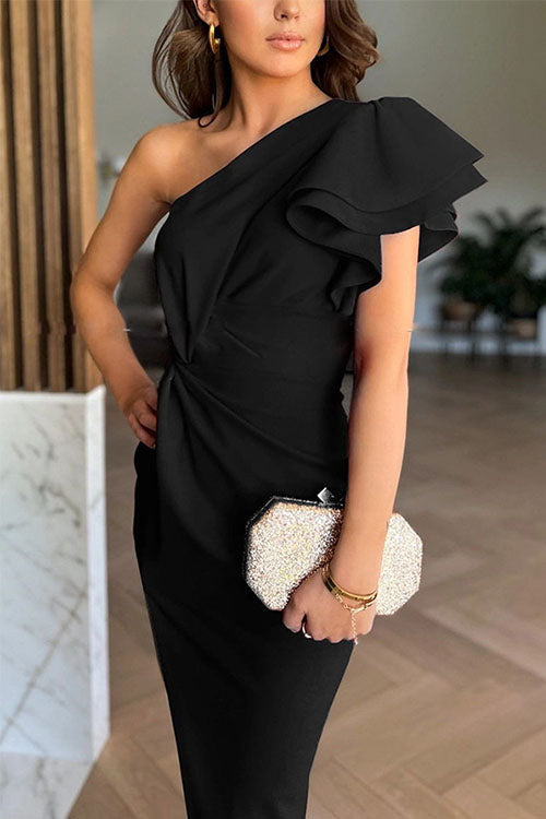 Liva™ | Flowy Ruffle Slit Dress