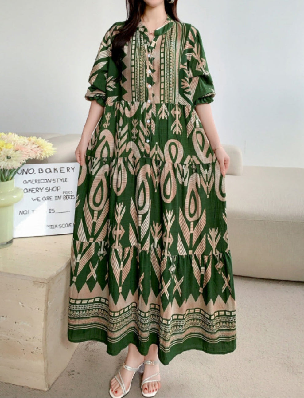 TALVINA™ | Relaxed Lantern Sleeve Dress