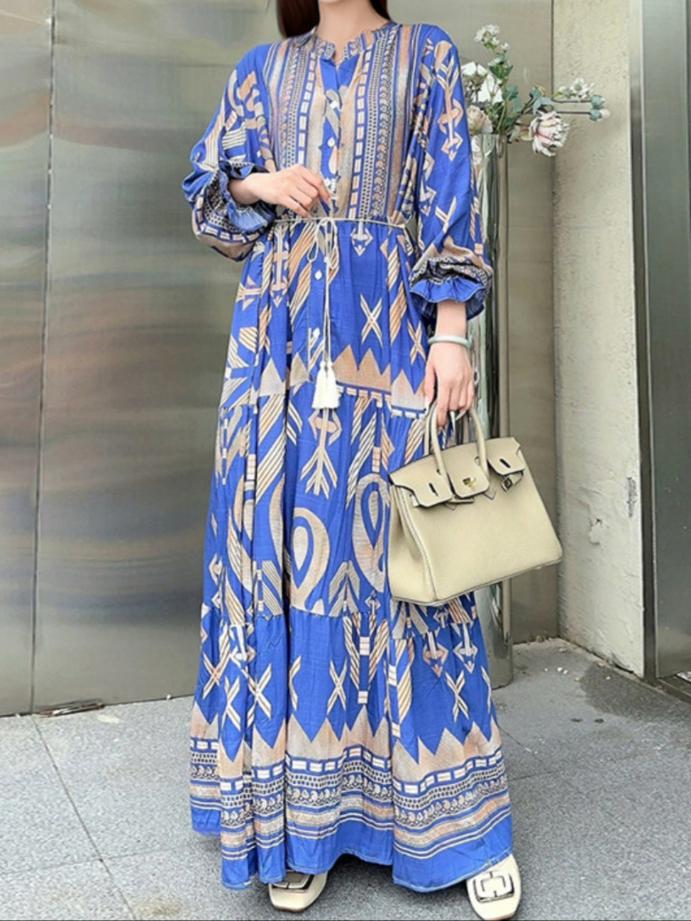 TALVINA™ | Relaxed Lantern Sleeve Dress