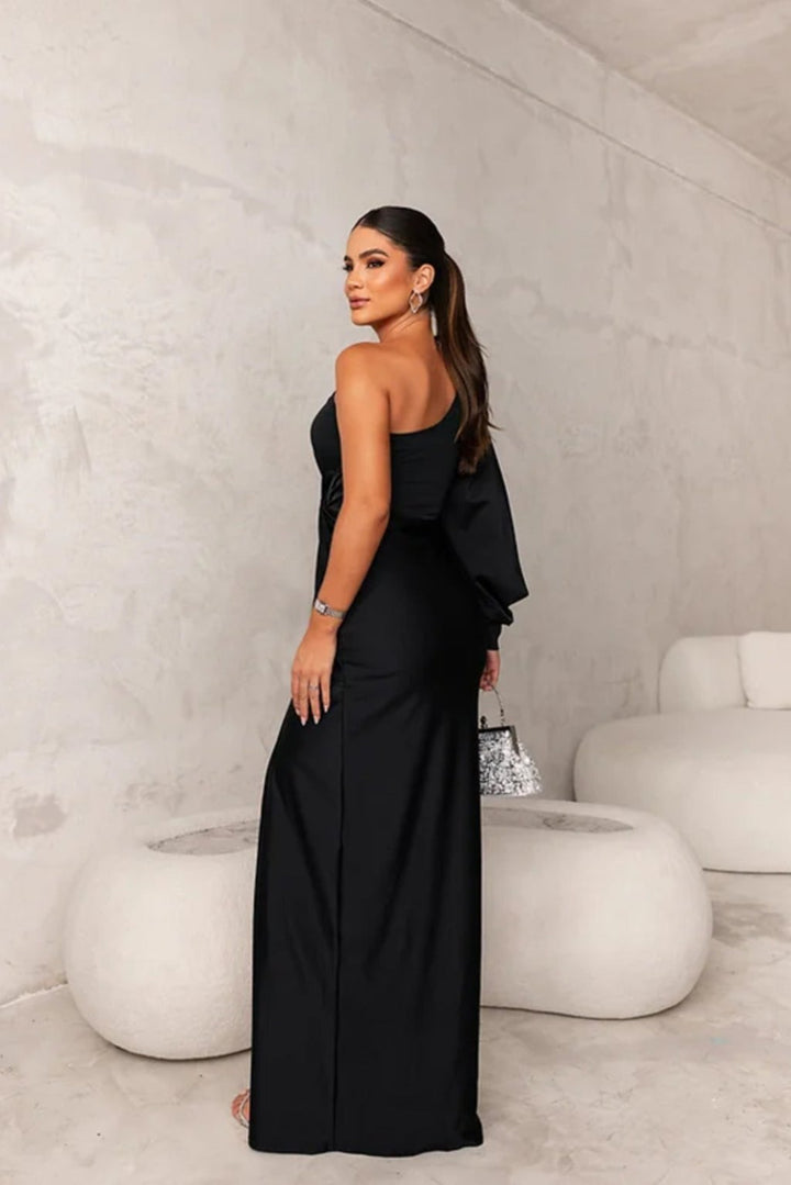 Seraphina - Asymmetric Satin Draped Gown™