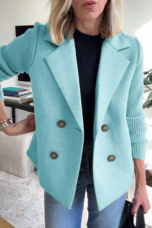 Lenora™ | Chic Knit-Sleeve Blazer