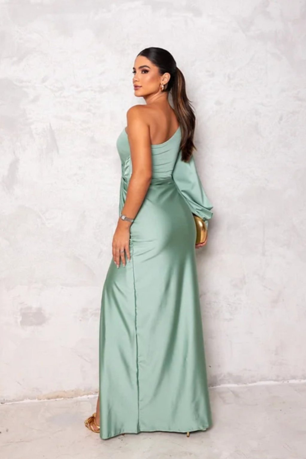 Seraphina - Asymmetric Satin Draped Gown™