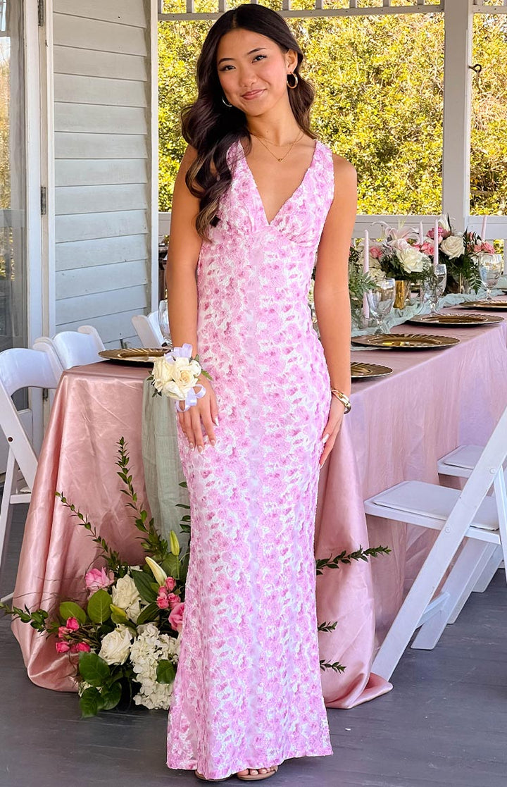 Amira™ | Blush Lace Maxi Dress