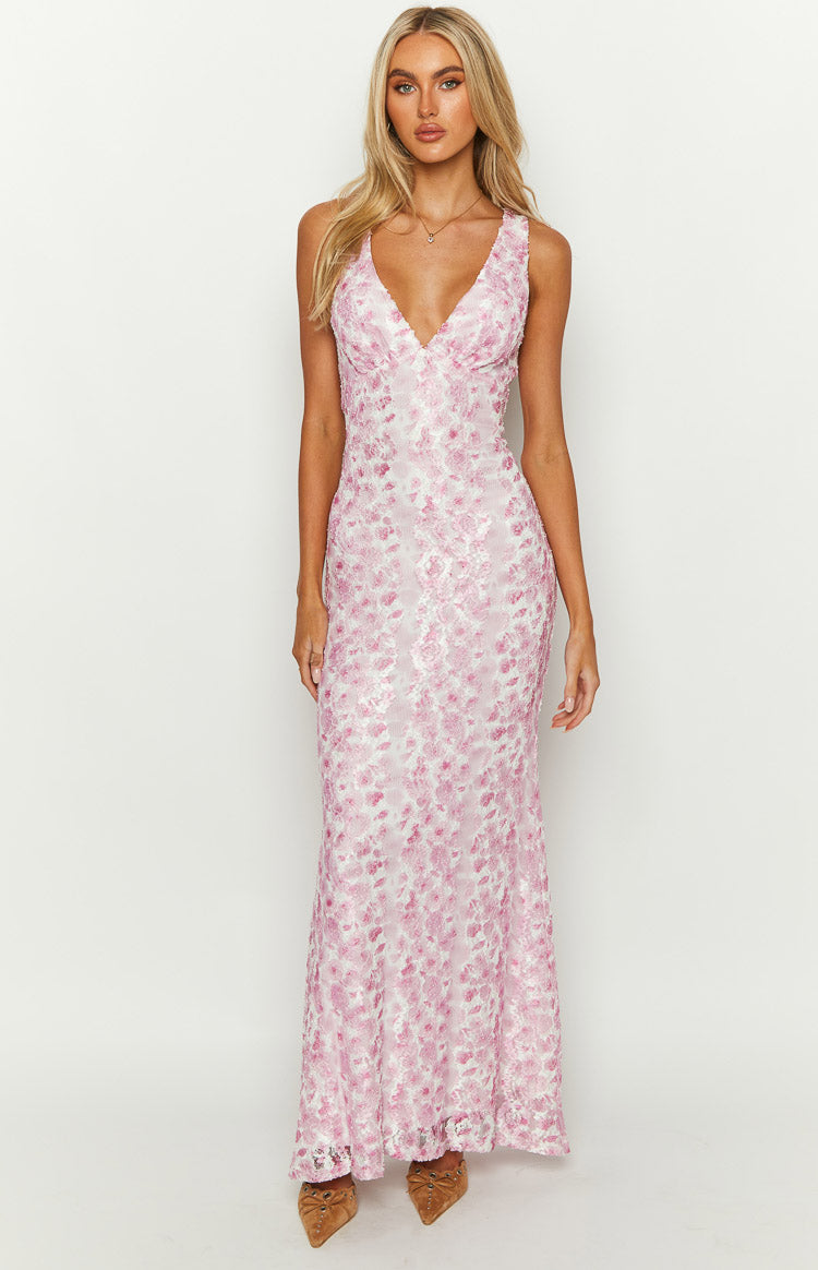 Amira™ | Blush Lace Maxi Dress