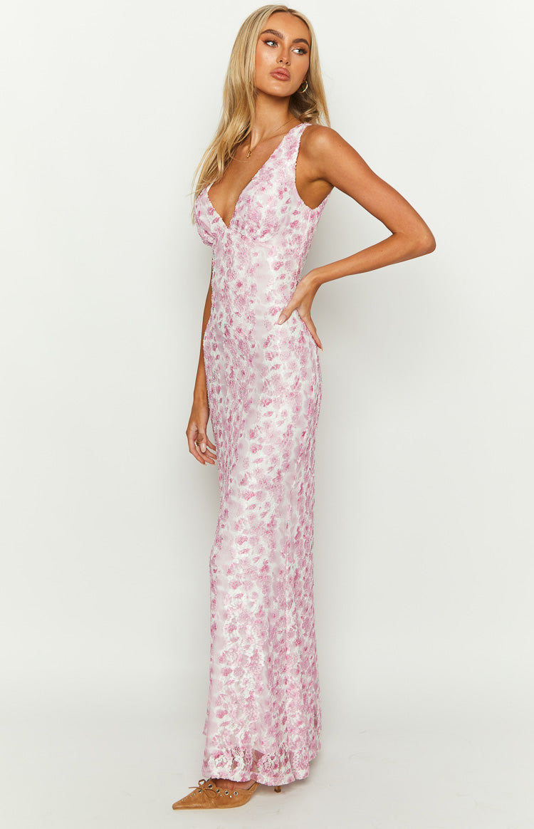 Amira™ | Blush Lace Maxi Dress