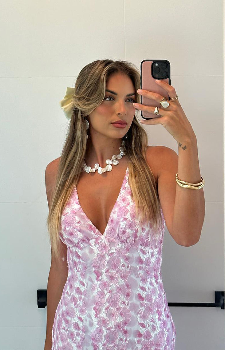 Amira™ | Blush Lace Maxi Dress