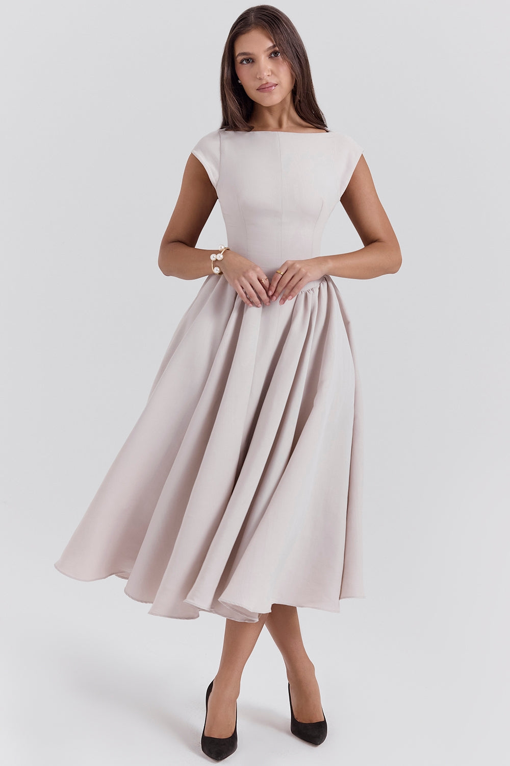 Elvara™ | Satin Midi Gown