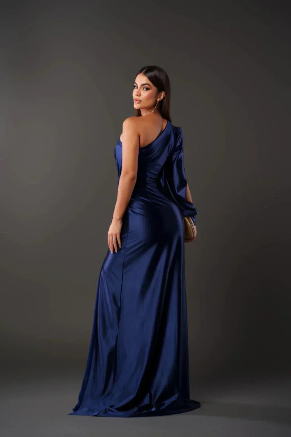 Seraphina - Asymmetric Satin Draped Gown™