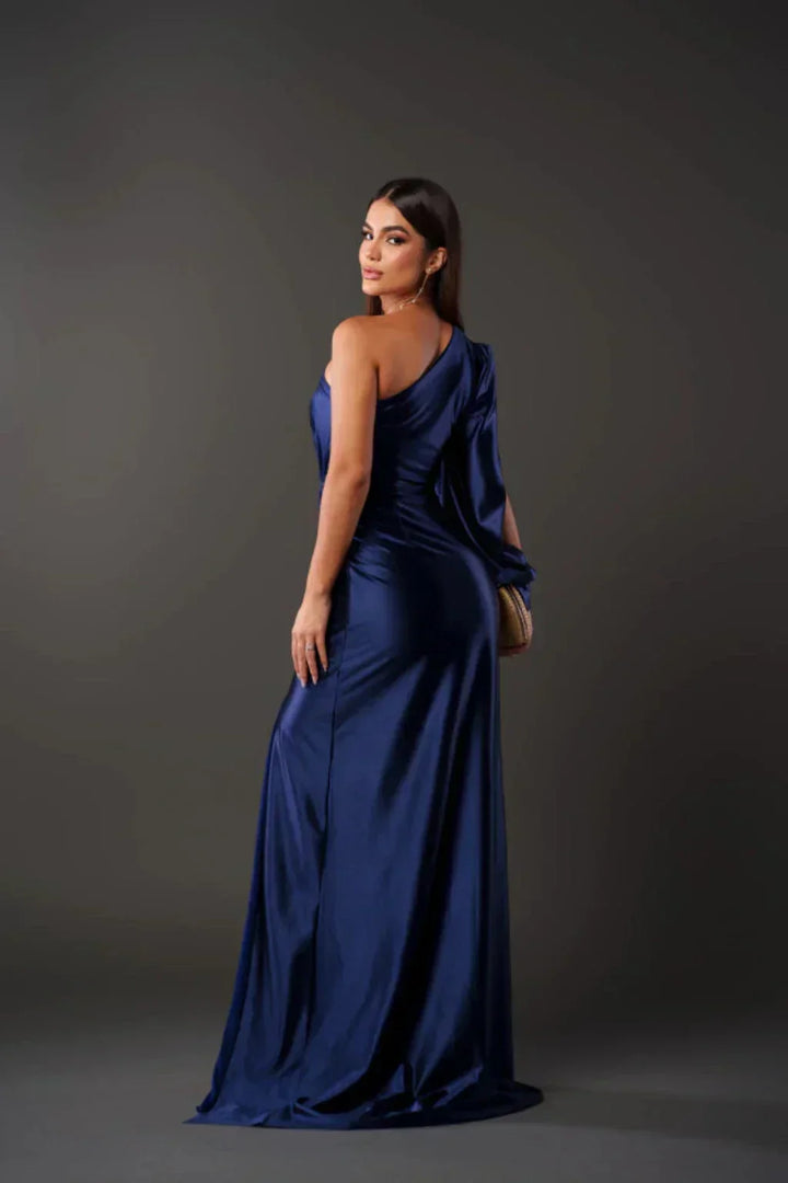 Seraphina - Asymmetric Satin Draped Gown™