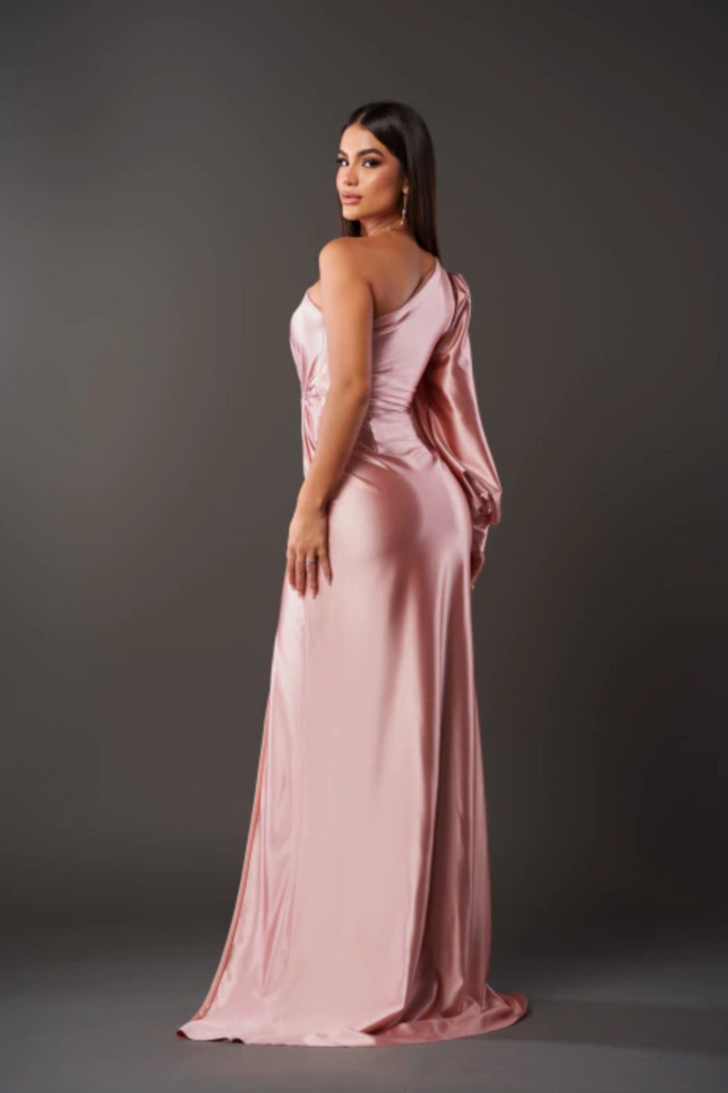 Seraphina - Asymmetric Satin Draped Gown™