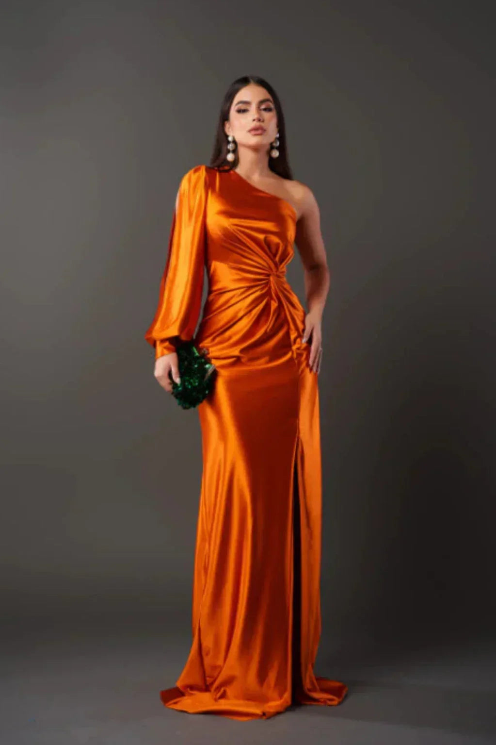 Seraphina - Asymmetric Satin Draped Gown™