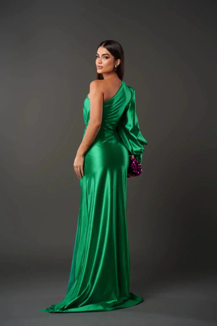 Seraphina - Asymmetric Satin Draped Gown™