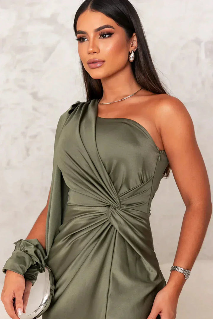 Seraphina - Asymmetric Satin Draped Gown™